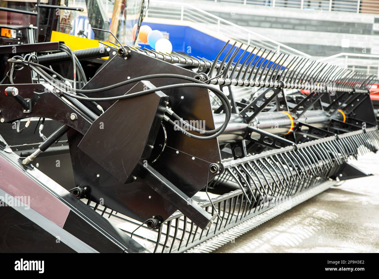 Landmaschinen. Die Elemente und Komponenten der landwirtschaftlichen Techniken. Stockfoto