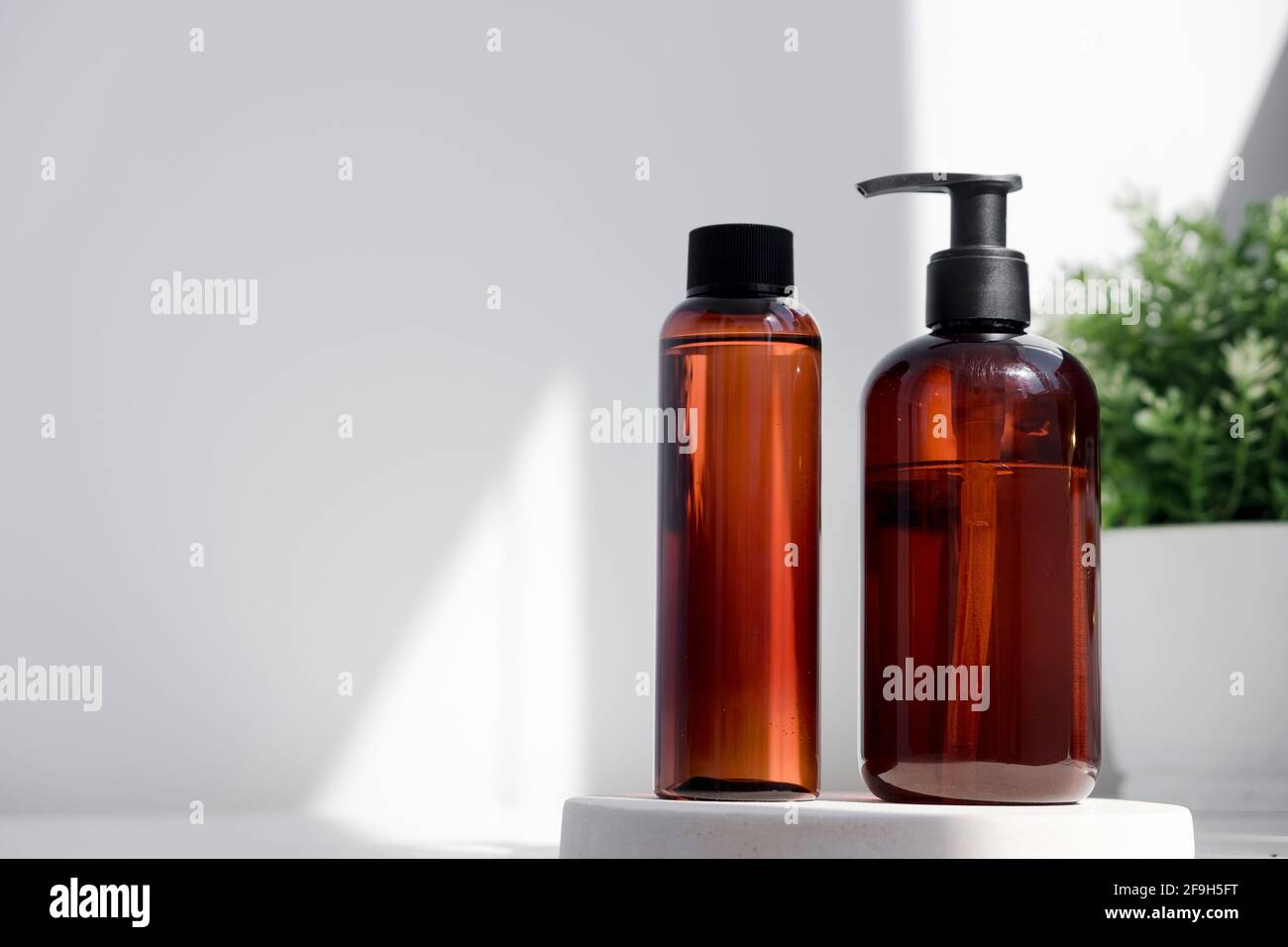 Natürliche Schönheitsprodukte. Mineralisches Bio-Öl. Eco kosmetische Creme, Serum, Hautpflege leere Flasche. Gesichts- und Körperbehandlungen, Spa-Salon Stockfoto