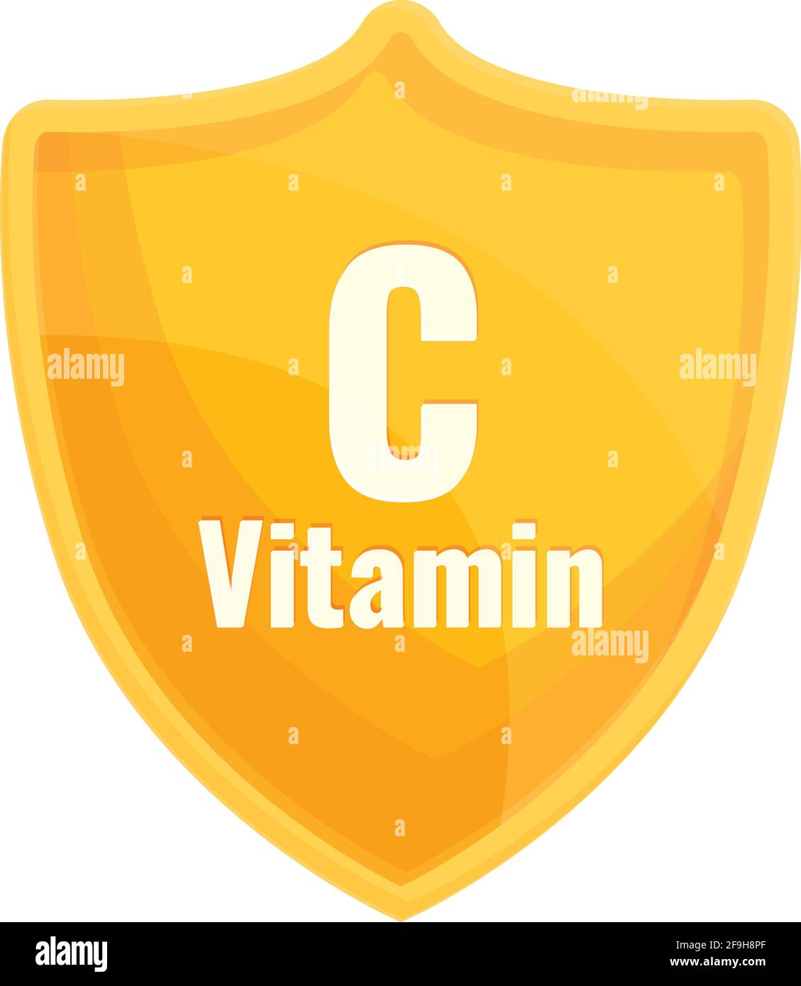 Symbol für Vitamin C-Schutz. Cartoon von Vitamin C Schild Vektor-Symbol für Web-Design isoliert auf weißem Hintergrund Stock Vektor