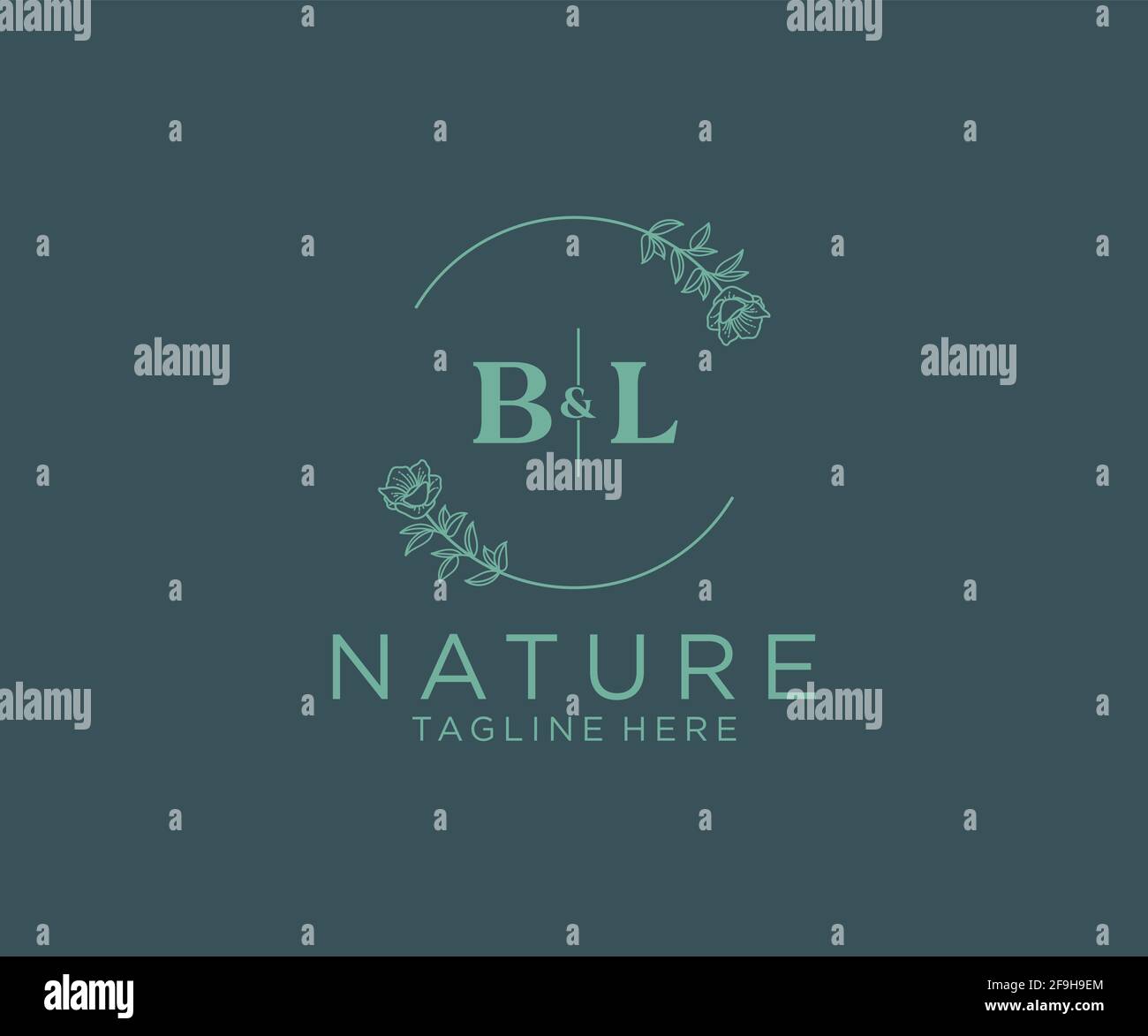 BL Letters Botanical Feminine Logo Vorlage floral, editierbar vorgefertigte Monoline Logo geeignet, Luxus feminine Hochzeit Branding, Corporate. Stock Vektor