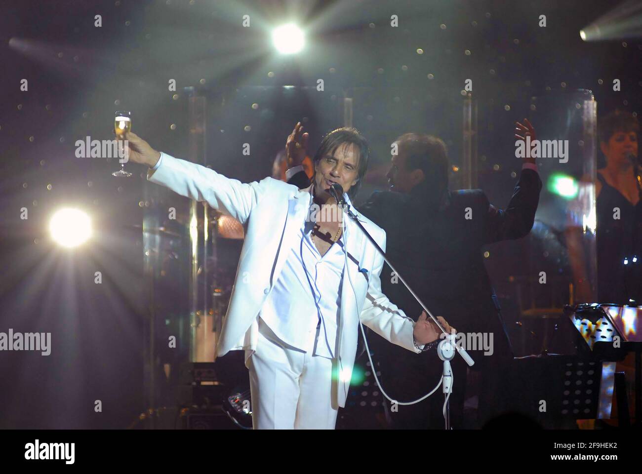 Rio de Janeiro, den 14. Februar 2011. Sänger Roberto Carlos, während der Präsentation seiner Show Emoções em Alto Mar, auf dem Costa Serena Schiff vor dem CO Stockfoto