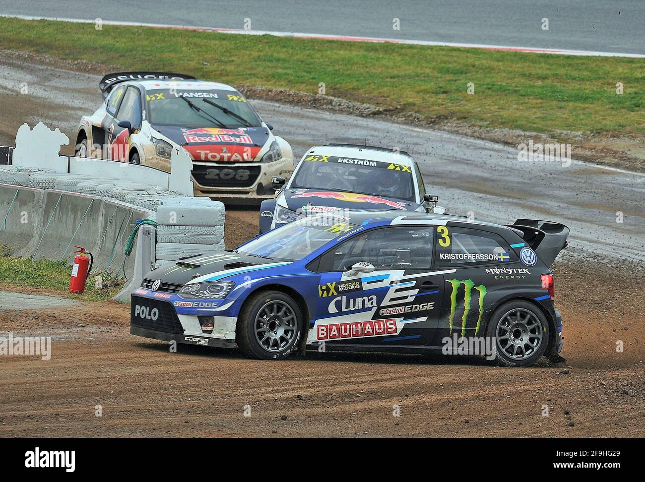 Johan Kristoffersson mit Volkswagen Polo auf der World RX in Barcelona-Katalonien Stockfoto