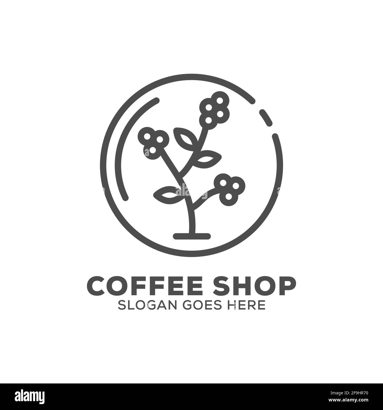 Outline Coffee Farm Logo Design Inspiration, kann Café und Bar Logo Vorlage verwendet Stock Vektor