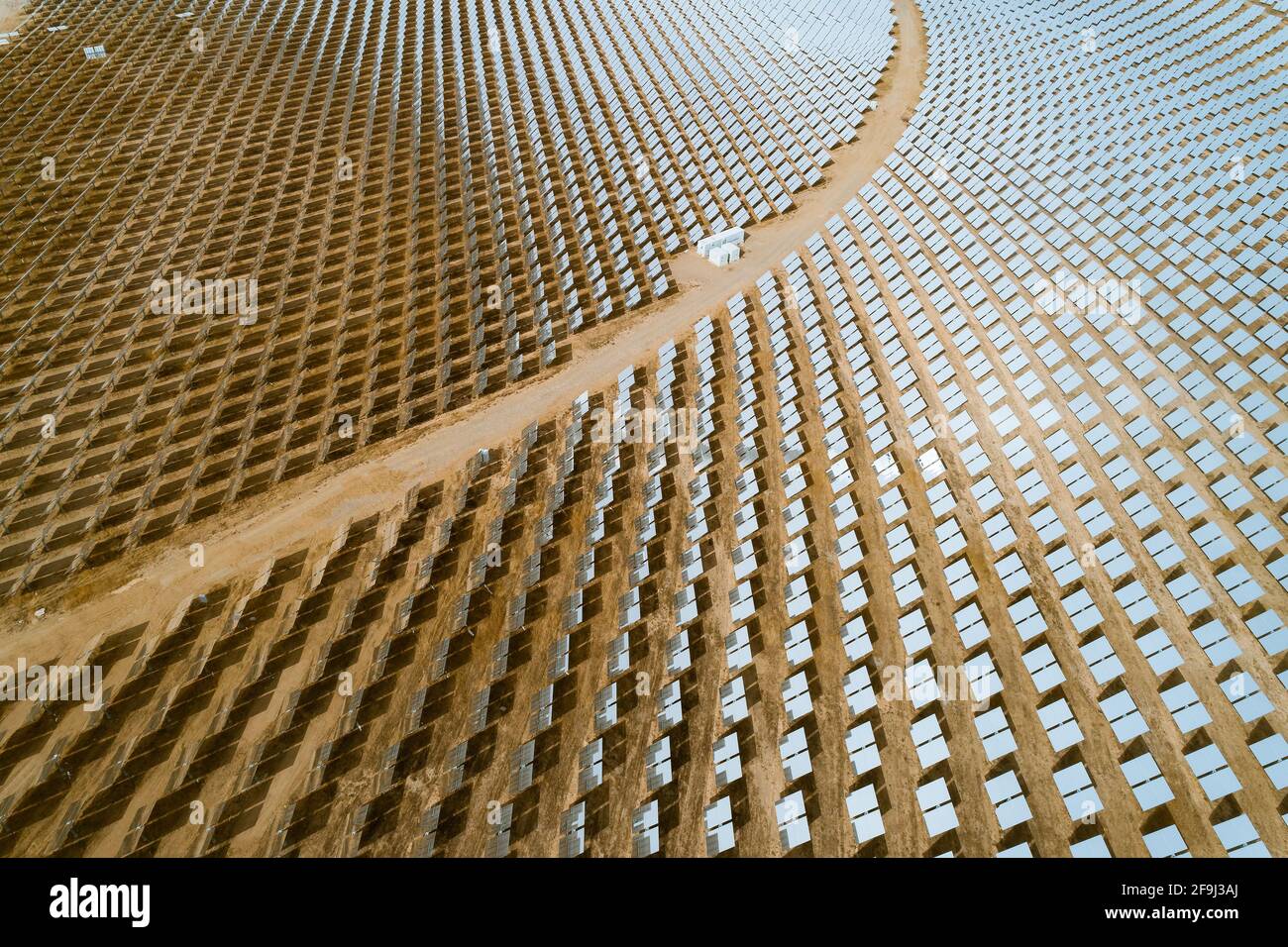 Luftaufnahme des solarthermischen Kraftwerks Stockfoto