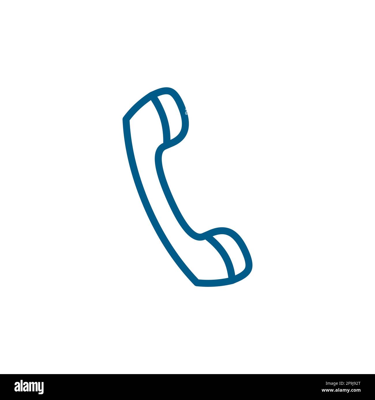 Leitung Des Telefonempfängers Blaues Symbol Auf Weißem Hintergrund. Vektor-Illustration Im Roten Flachen Stil. Stock Vektor