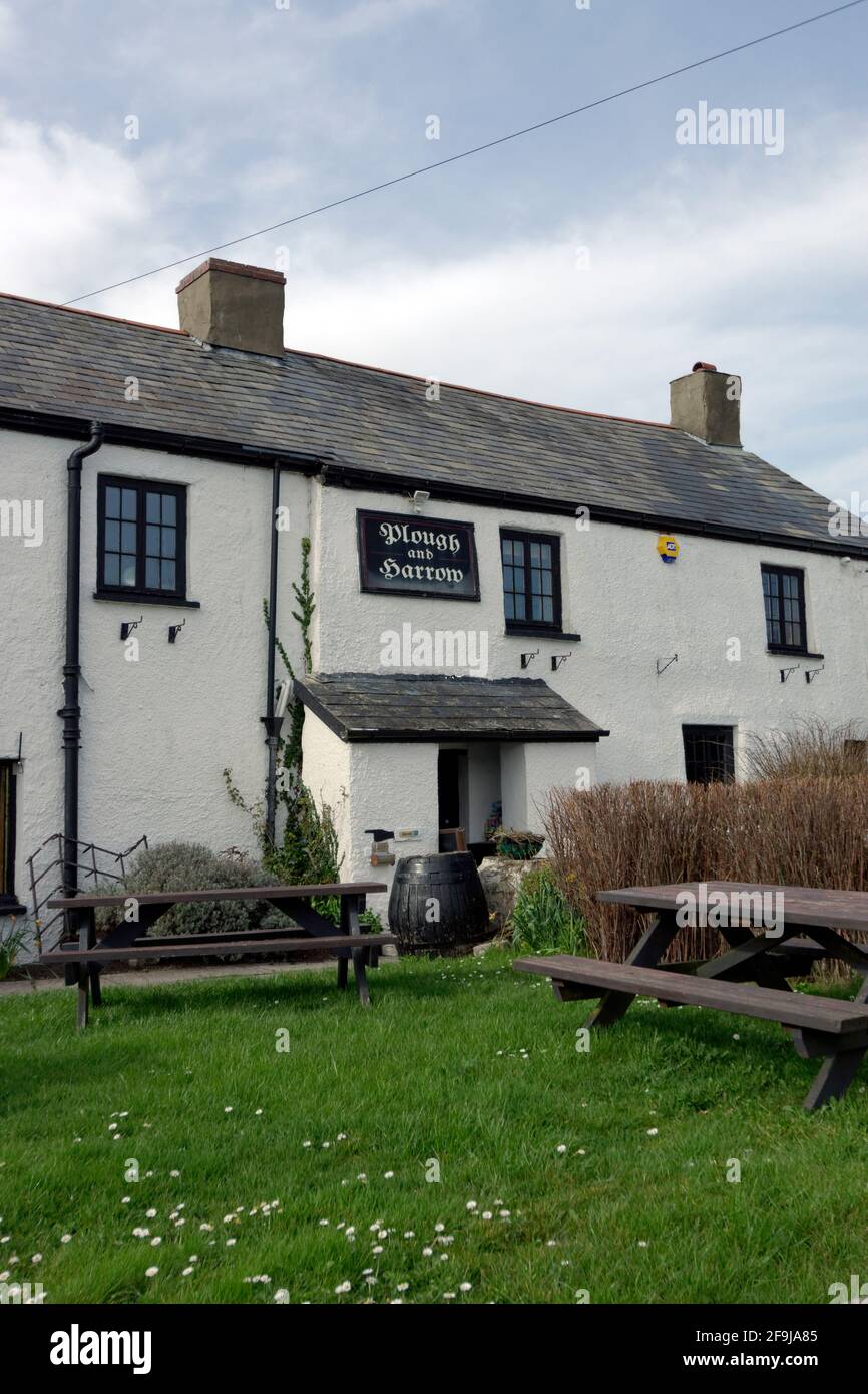 Pflow and Harrow Public House, Monknash, Wale of Glamorgan, South Wales. Stockfoto