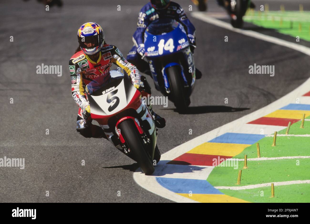 Norick Abes (JPN, Yamaha 500, France GP 1997, Le Castellet. Stockfoto