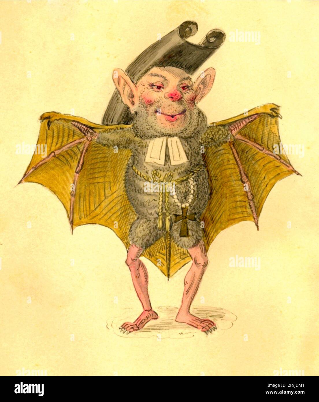 Charles Briton Kostümdesign für den Mistick Krewe of Comus New Orleans Mardi Gras Feiern von 1873 - bat. Stockfoto