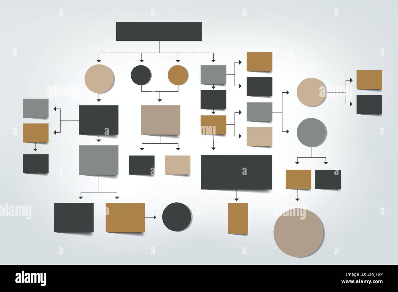 Flussdiagramm. Farbiger Schatten. Stock Vektor