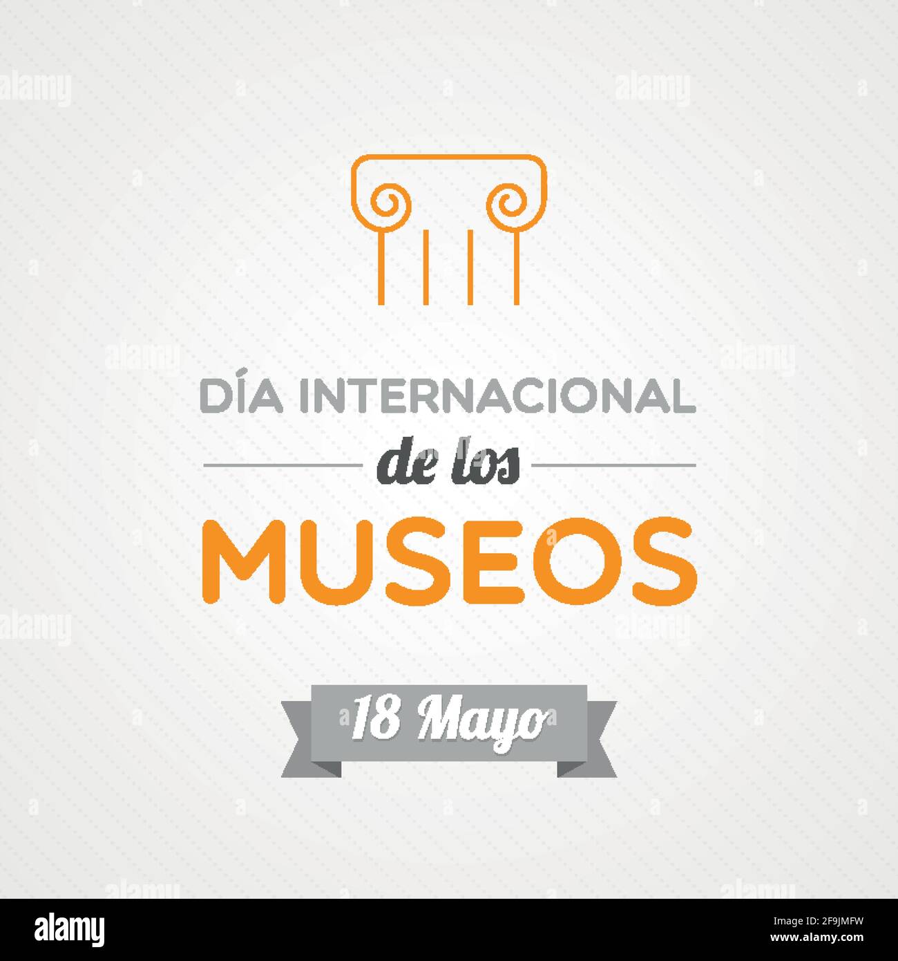 Internationaler Museumstag auf Spanisch. Mai 18. Vektorgrafik, flaches Design Stock Vektor