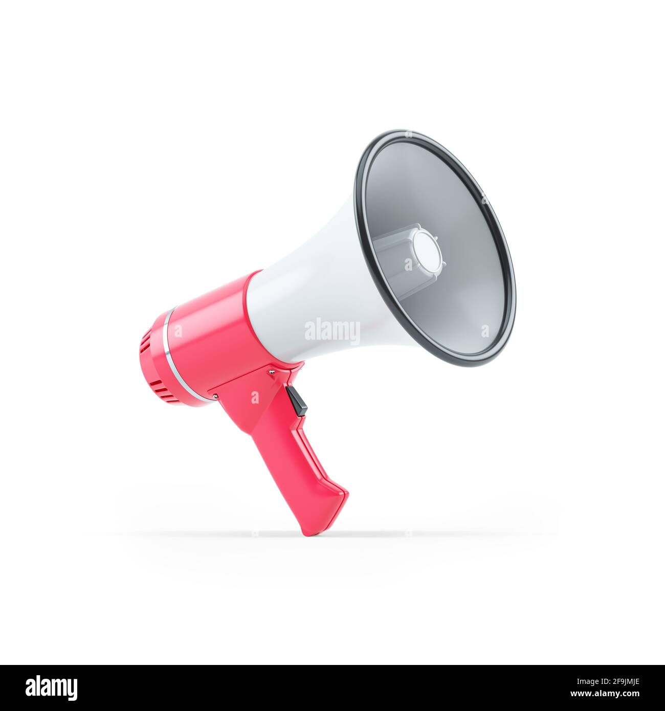 3d-Darstellung des Megaphons, isolierte Darstellung auf weißem Hintergrund Stockfoto