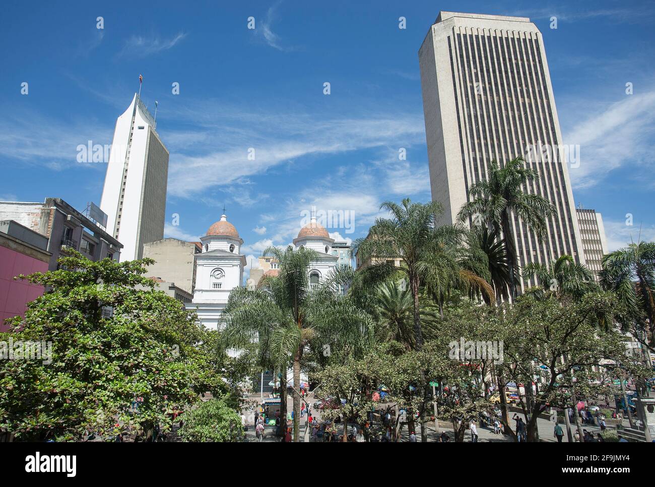 Medellin, Antioquia / Kolumbien - 03. August 2017. Berrio Park im Herzen der Stadt Stockfoto