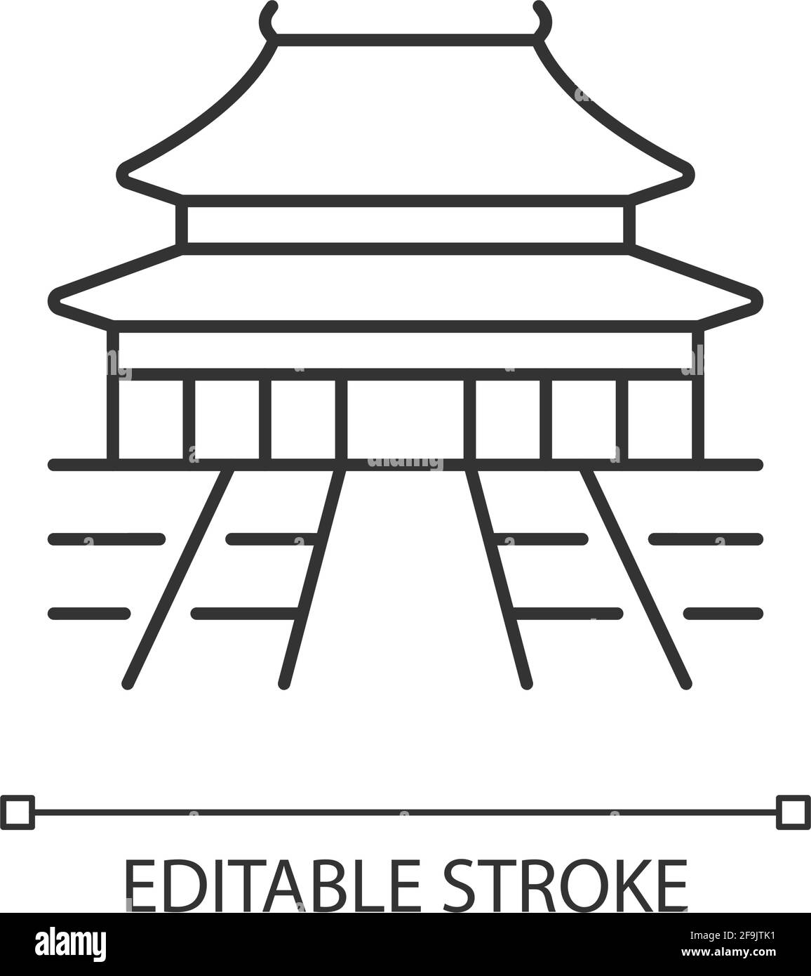 Das lineare Symbol der Verbotenen Stadt Stock Vektor