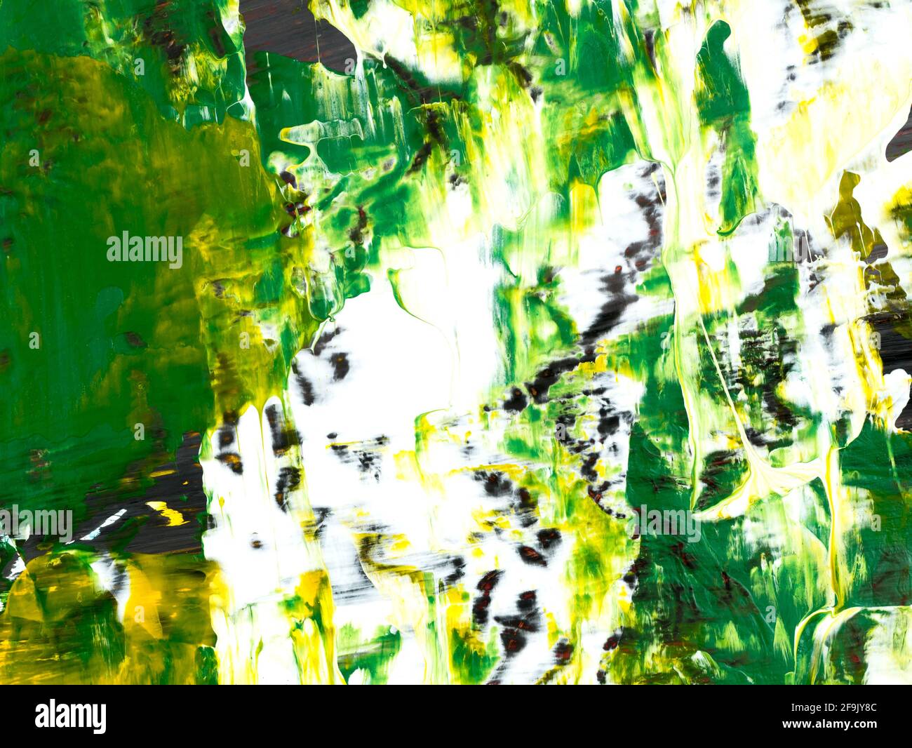 Abstrakte Kunst Malerei, grün kreative Hand bemalte Hintergrund, Marmor und Pinsel Textur, Acrylmalerei auf Leinwand. Moderne Kunst. Zeitgenössische Kunst Stockfoto