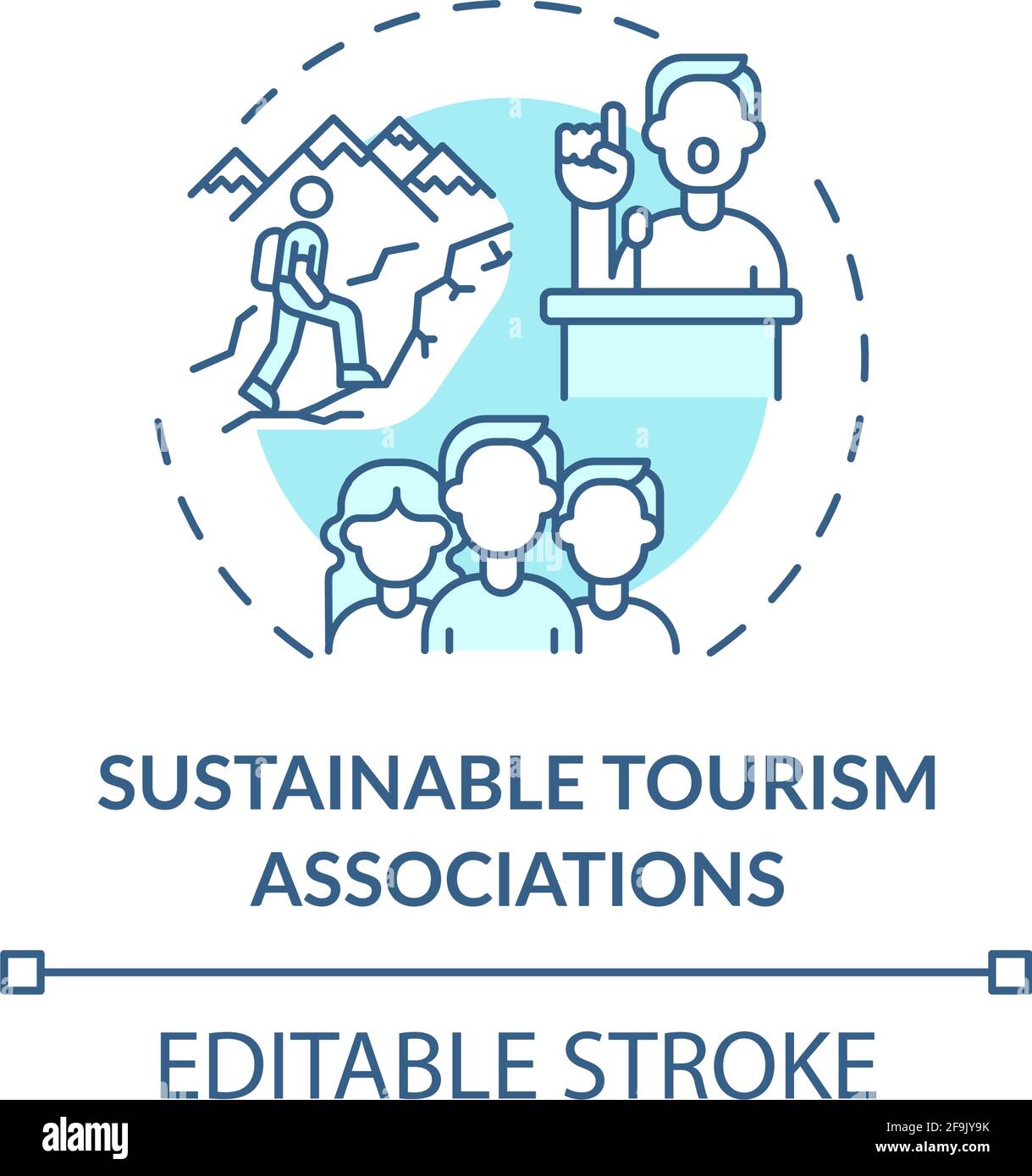 Nachhaltige Tourismusverbände Konzept Icon Stock Vektor
