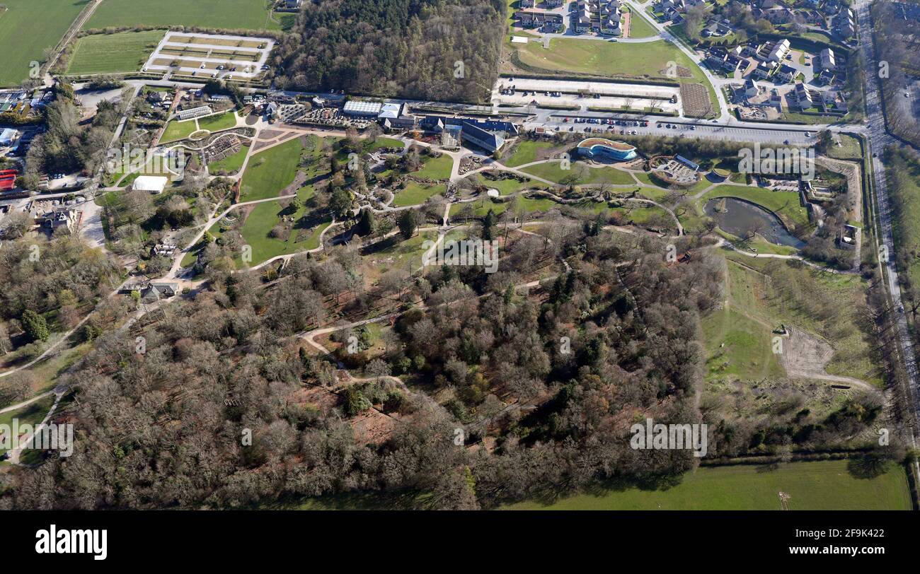 Luftaufnahme von RHS Harlow Carr, Harrogate, North Yorkshire Stockfoto