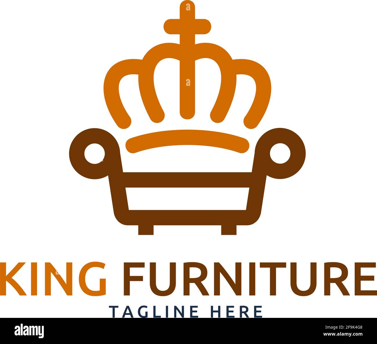 Logo Deisgn Vector King Möbel Stock Vektor