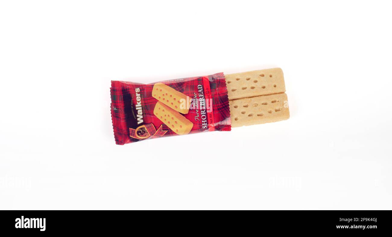 Walkers Pure Butter Shortbread Cookie-Pakete Stockfoto
