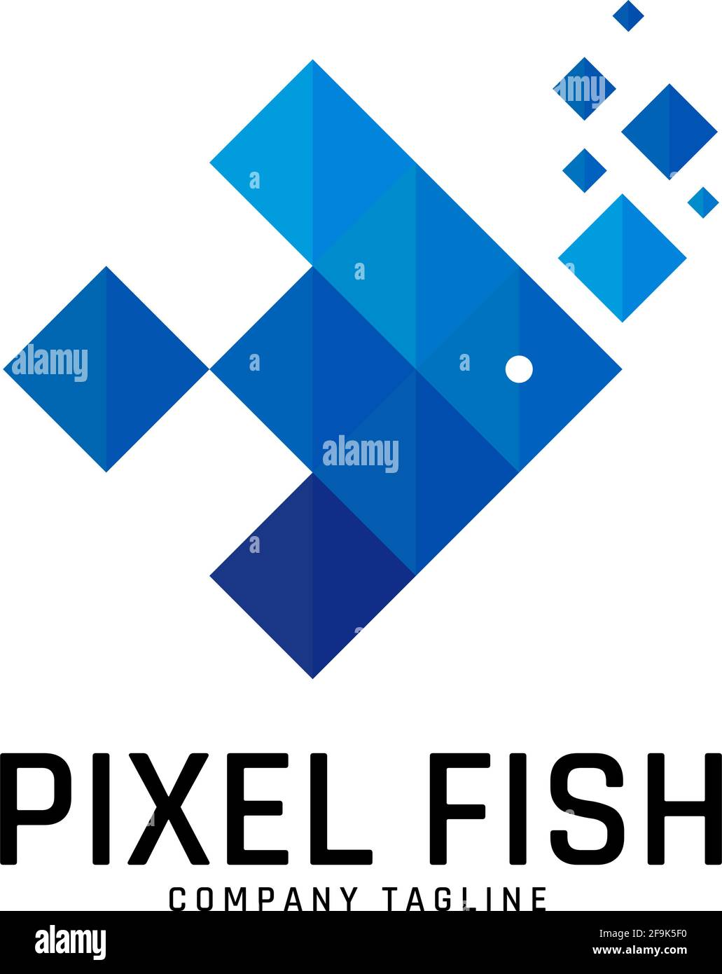 Logo Deisgn Vector Pixel Fish Stock Vektor
