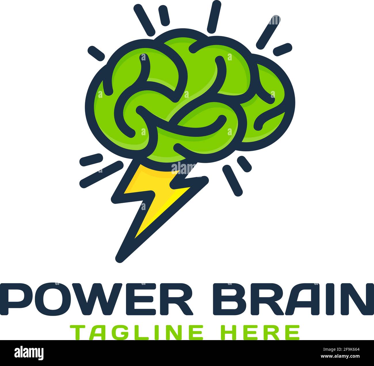 Logo Deisgn Vector Power Brain Stock Vektor