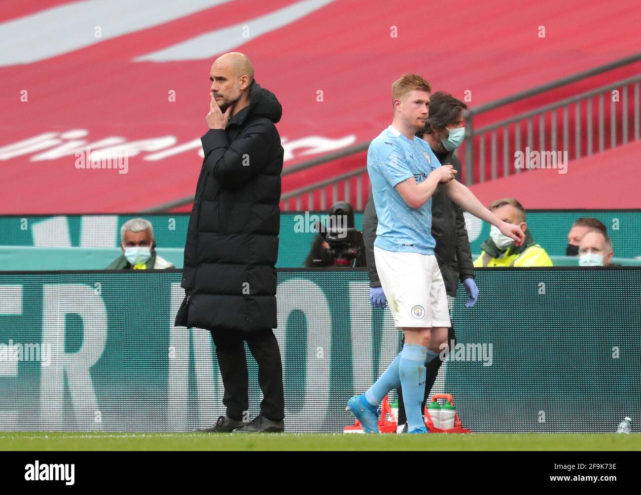 KEVIN DE BRUYNE INJURY, CHELSEA FC V MANCHESTER CITY FC, 2021 Stockfoto