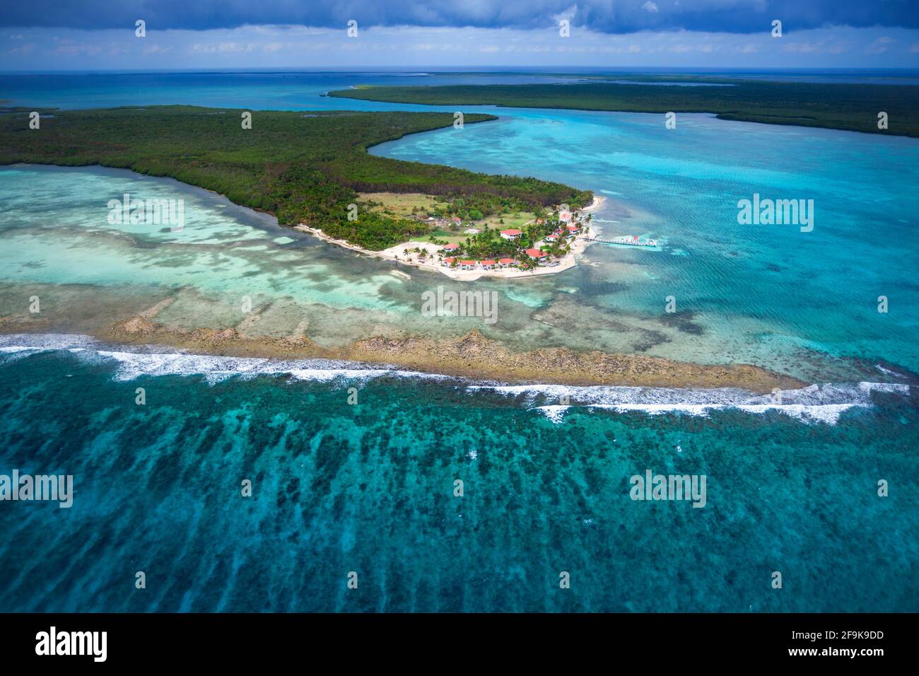 Turneffe Atoll, Turneffe Flats Luxus-Angelresort Stockfoto