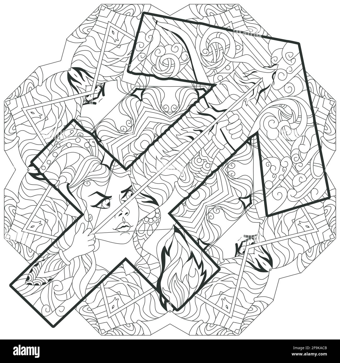 Schutze Sternzeichen Mit Mandala Astrologie Konzept Kunst Tattoo Design Stock Vektorgrafik Alamy