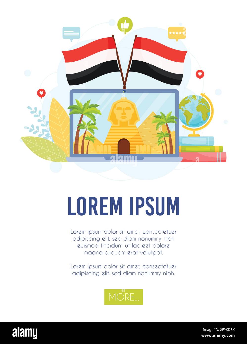 Erfahren Sie mehr über Ägypten Konzept. Vektorgrafik. Stock Vektor