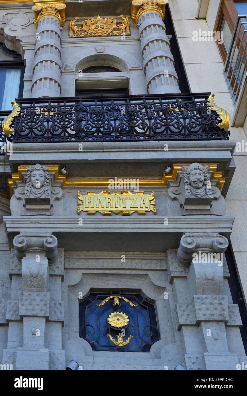 Ostend, Westflandern, Belgien - 17. April 2021: Villa MARITZA Albert I Promenade 76 Kulturerbe.Ruderhaus aus dem Jahr 1885 von unbekanntem Architekten gebaut. Stockfoto