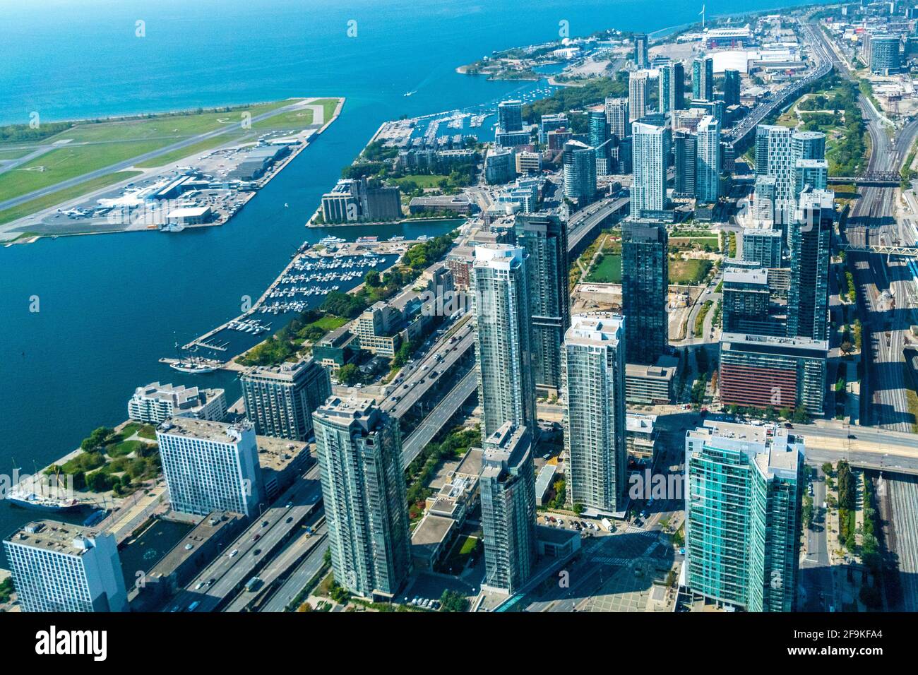 Toronto Downtown District, Luftaufnahme, Kanada Stockfoto