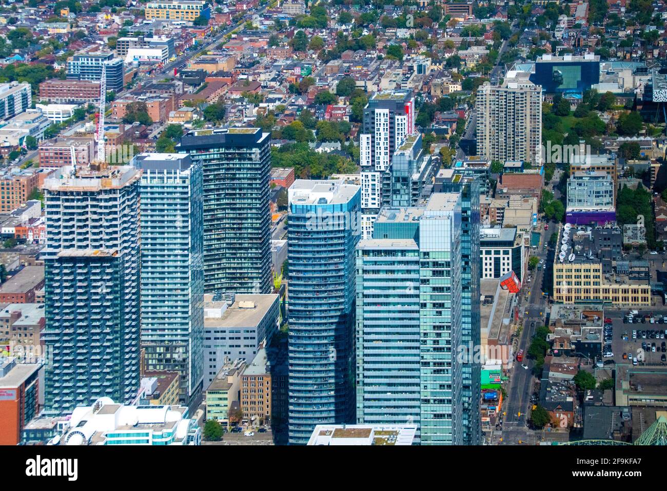 Toronto Downtown District, Luftaufnahme, Kanada Stockfoto