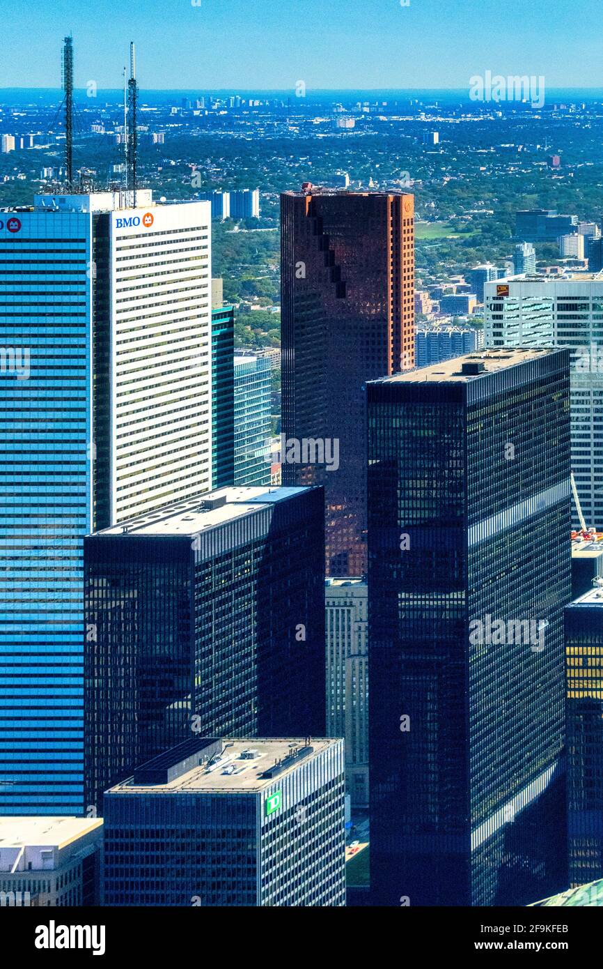 Toronto Downtown District, Luftaufnahme, Kanada Stockfoto