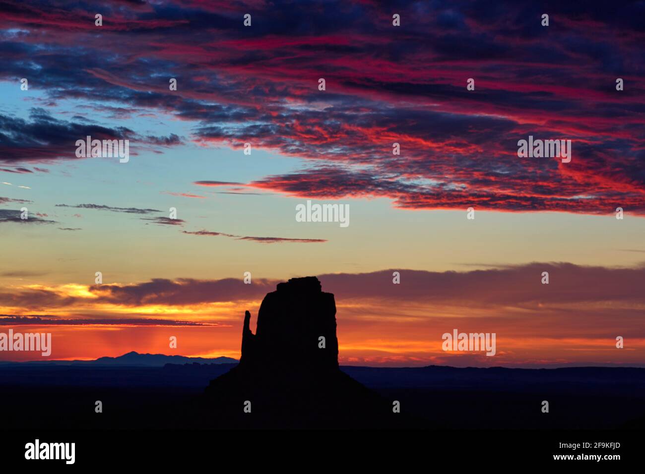 Monument Valley. Navajo Nation. Sonnenaufgang auf der butte Stockfoto
