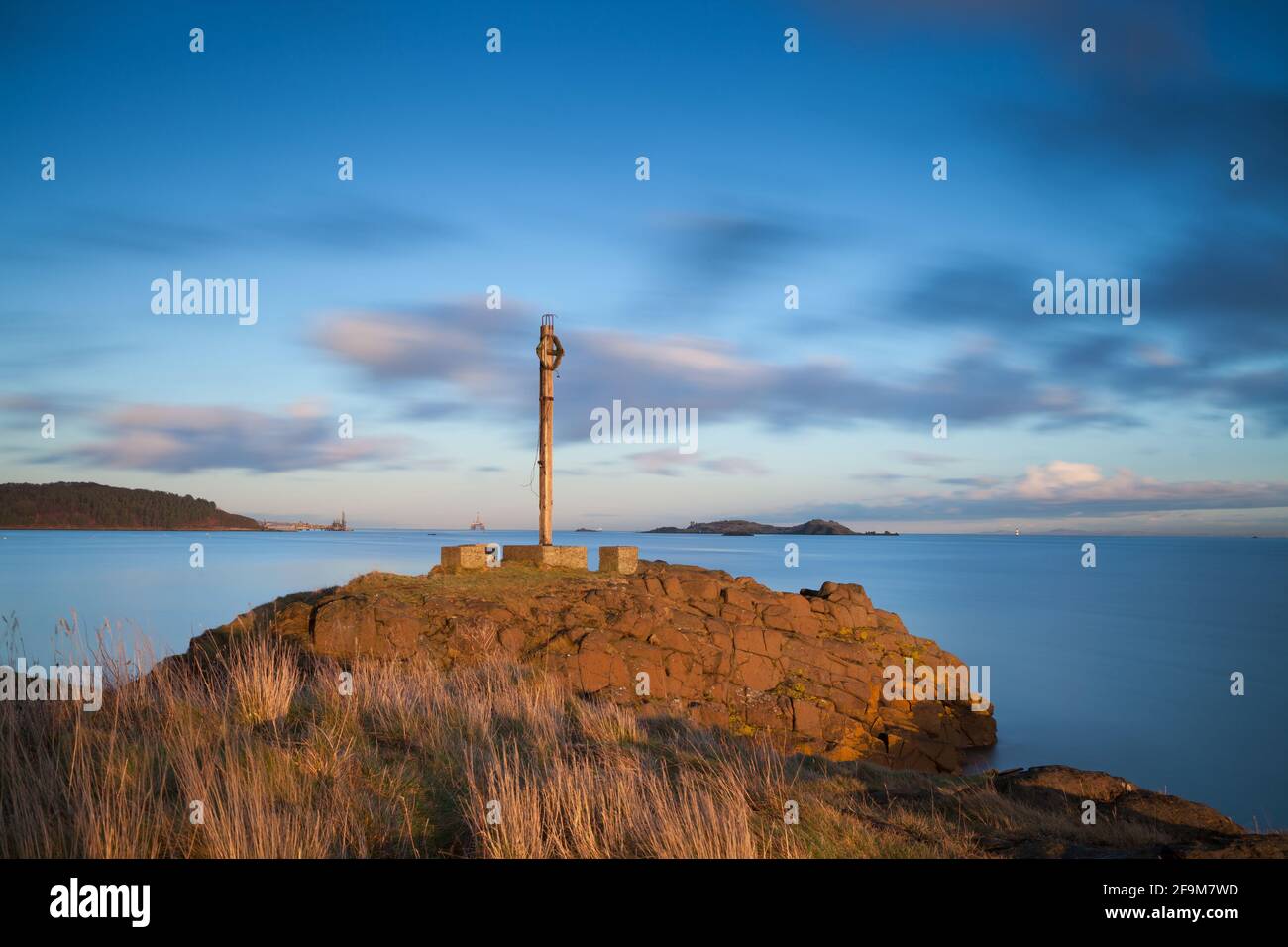 Downing Point in Dalgety Bay bei Sonnenuntergang, Fife Scotland Stockfoto