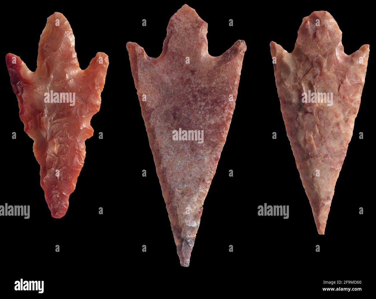 Neolithische Flint Arrowhead Points, Sahara Desert Africa Stockfoto