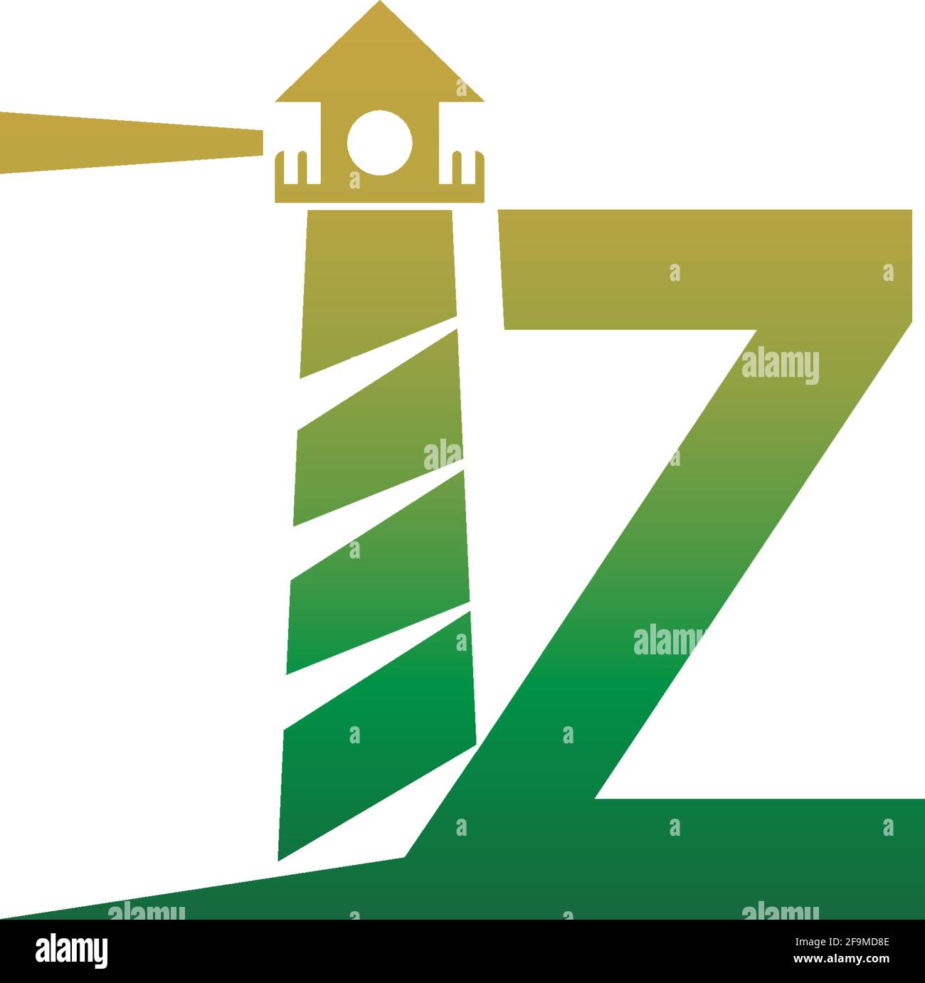 Buchstabe Z mit Leuchtturmsymbol Logo Design Vorlage Vektor Stock Vektor
