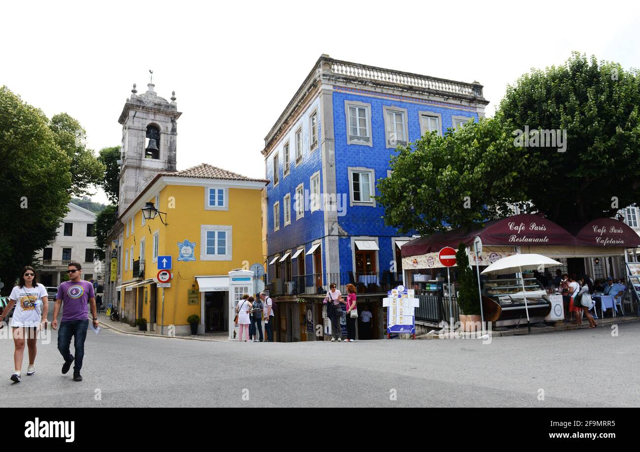 Praça da República in Sintra, Portugal. Stockfoto