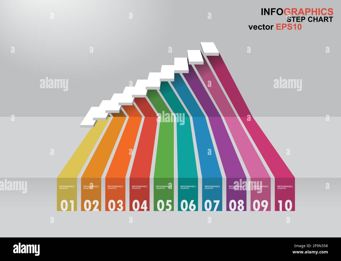 Die 3-dimensionale Treppe hat Schatten für EPS 10 Vektor Infografiken Stock Vektor