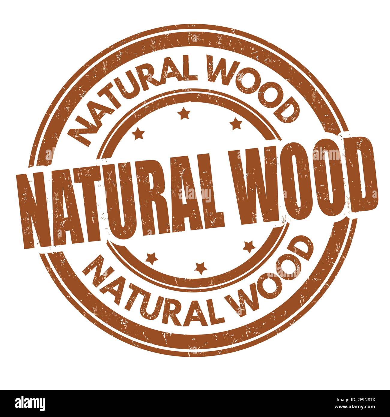 Naturholzschild oder Stempel auf weißem Hintergrund, Vektorgrafik Stock Vektor
