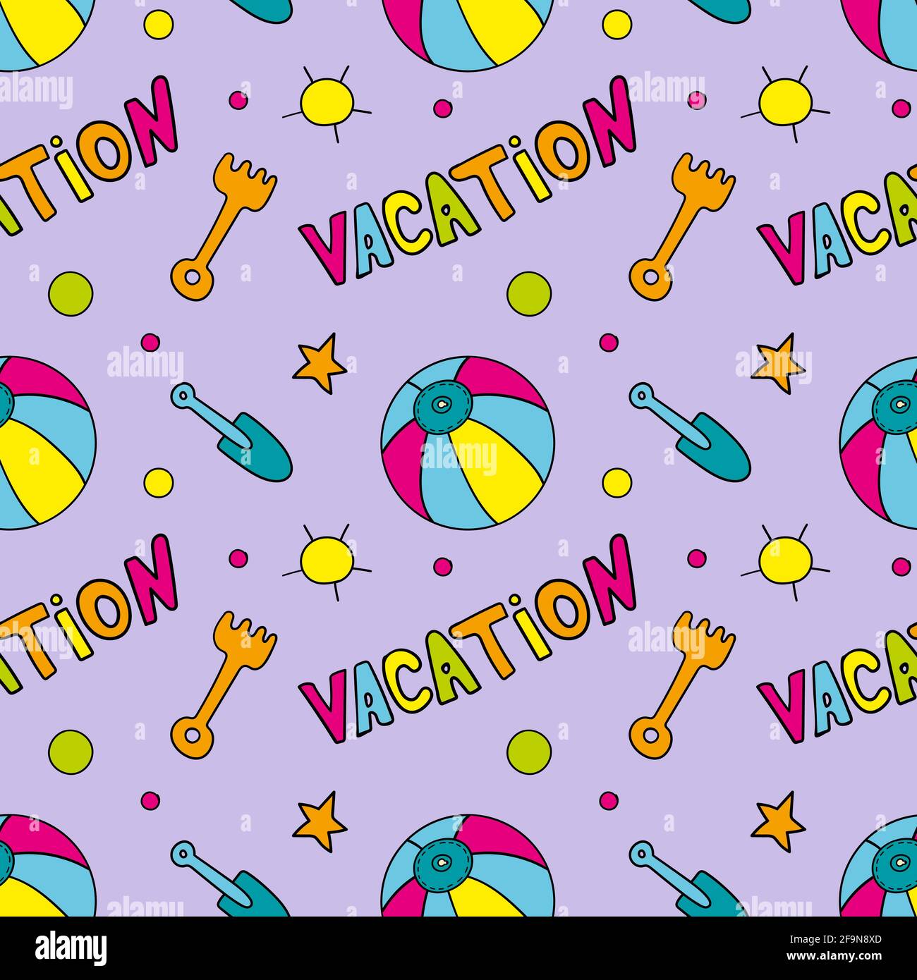 Handgezeichnetes Doodle Sommer Urlaub Vektor-Muster Stock Vektor