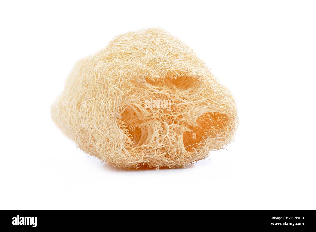 Loofah - natürliche Faser für Körperreinigung - isoliert auf Weiß Stockfoto