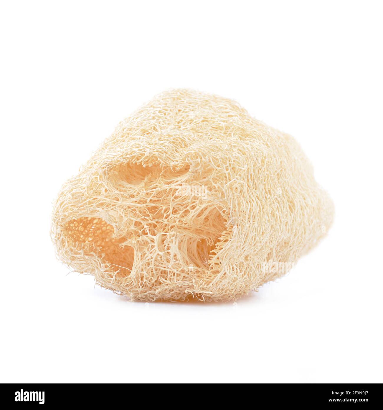 Loofah - natürliche Faser für Körperreinigung - isoliert auf Weiß Stockfoto