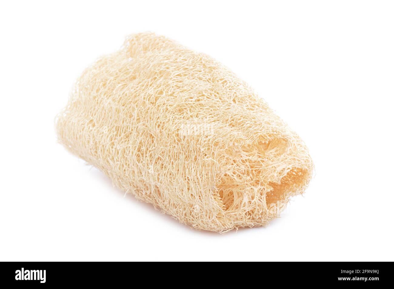 Loofah - natürliche Faser für Körperreinigung - isoliert auf Weiß Stockfoto