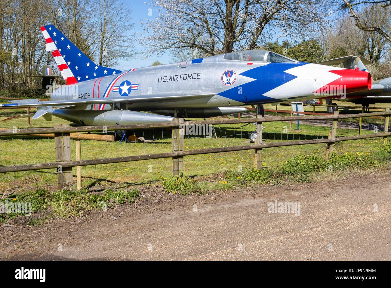 F-100D Super Sabre US Airforce Jet plane, Norfolk and Suffolk Aviation Museum, Flixton, England, UK 1956 Stockfoto