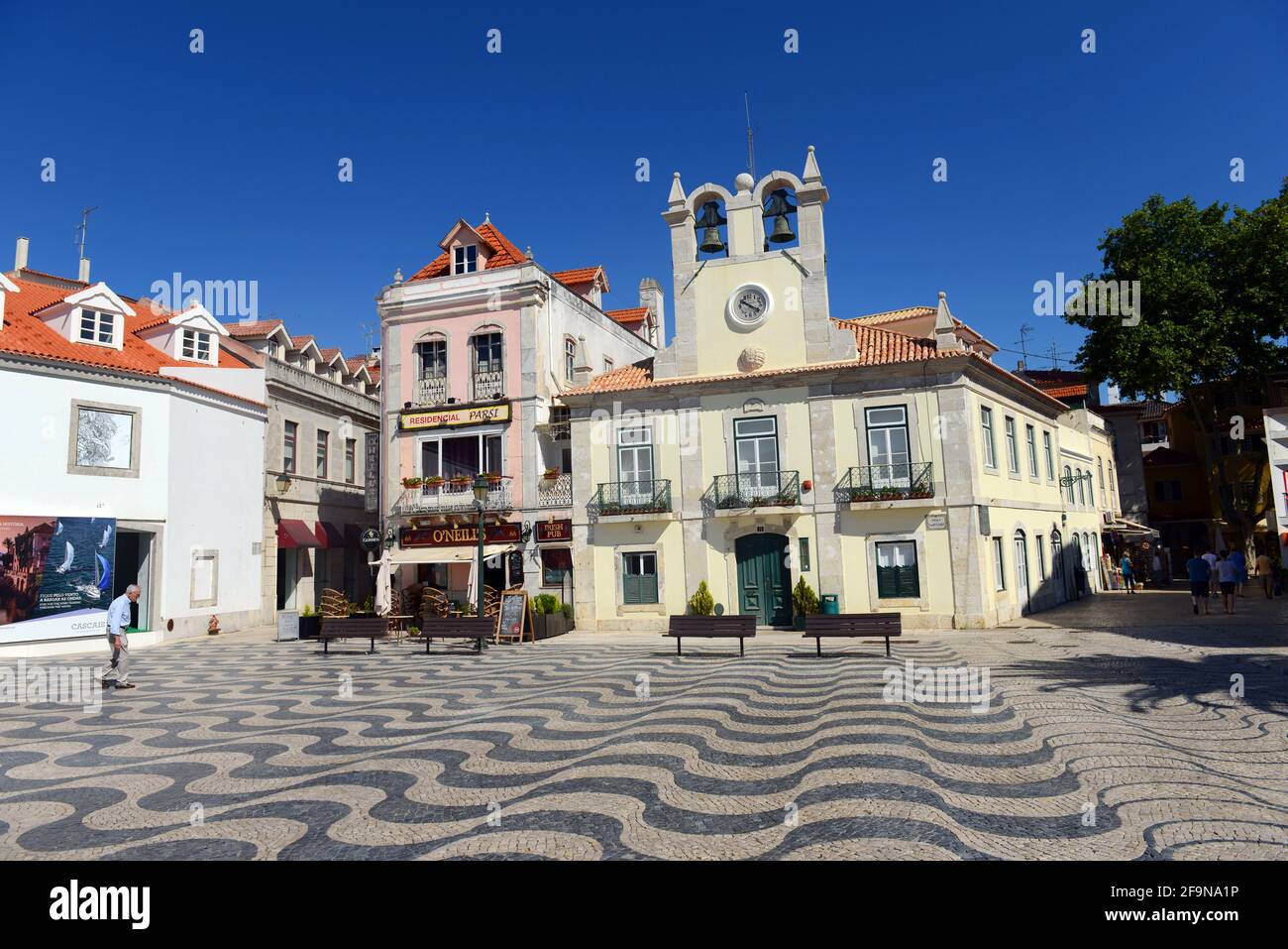 Der zentrale Stadtplatz von Cascais, Portugal. Stockfoto