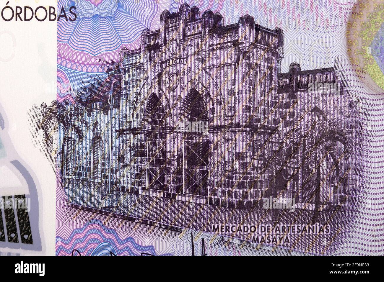 Eintritt zum Kunsthandwerksmarkt in Masaya von Nicaragua Money Stockfoto