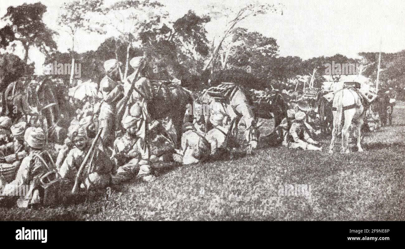 Sikh-Soldaten in Frankreich im Jahr 1914. Stockfoto