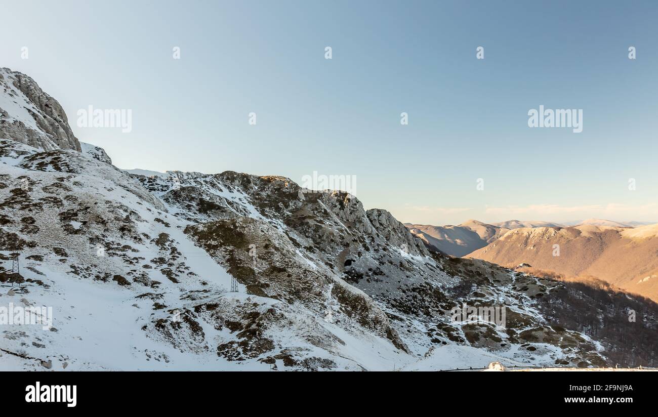 Landschaft der herrlichen Gipfel des Mount Terminillo Stockfoto