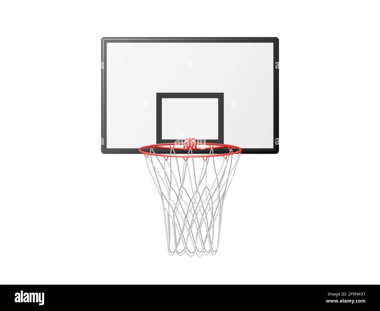 Basketballkorb auf Backboard Clipart. Wesentliches Element des aktiven  Spiels mit rotem Metallrahmen und weißem Netz hängen Stock-Vektorgrafik -  Alamy
