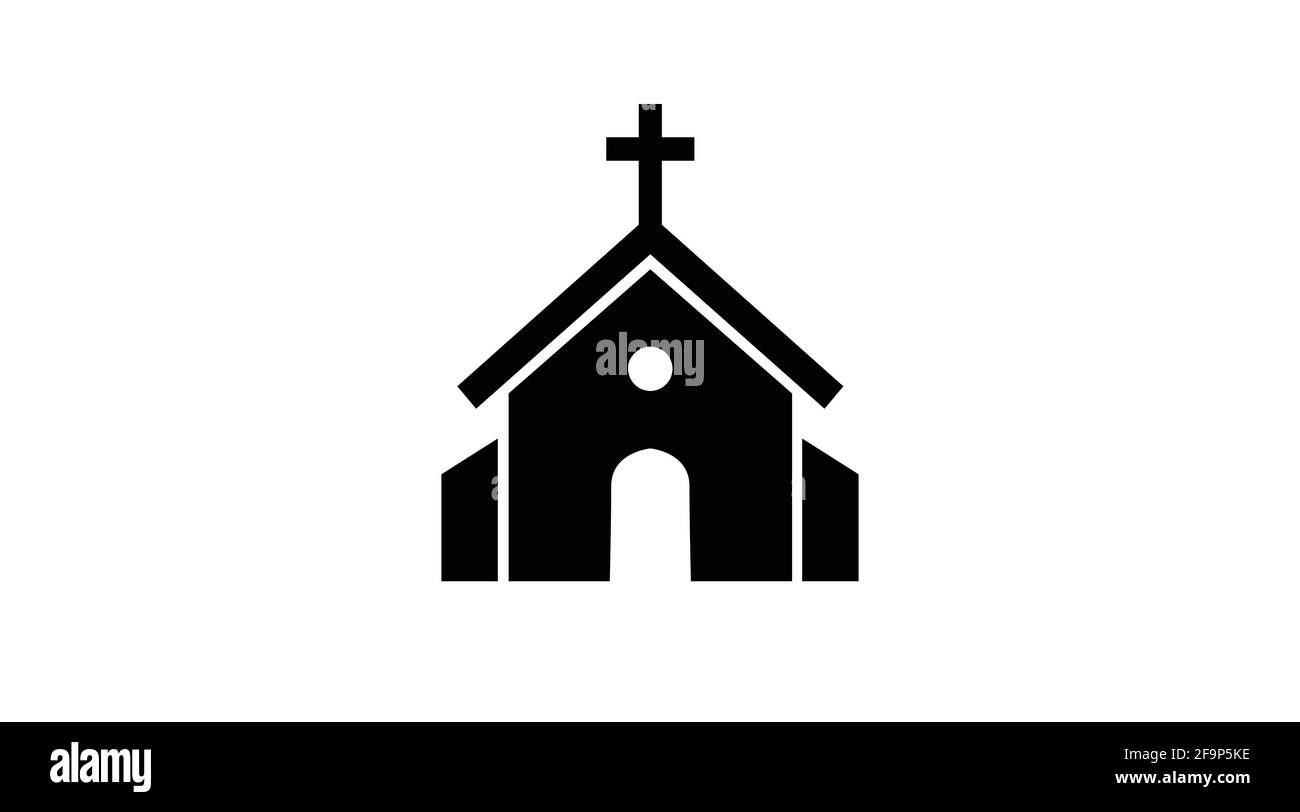 Kirchenikone. Vektor isolierte Illustration eines Kirchengebäudes Stock Vektor